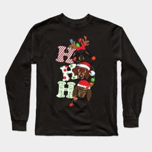 Ho Ho Ho Dachshund Long Sleeve T-Shirt